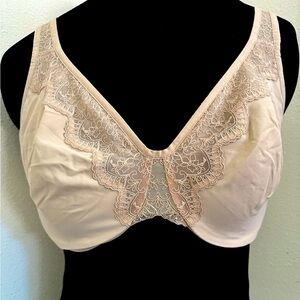 Olga Christina 40DD Beige Bra Lined Mesh Inside EUC